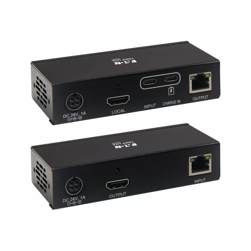 Eaton Tripp Lite Series USB-C auf HDMI über Cat6 Extender-Kit mit KVM-Unterstützung, 4K 60Hz, 4:4:4, Sender/Empfänger, USB, PoC, HDCP 2.2, bis zu 70 m, TAA - Erweiterung für Video