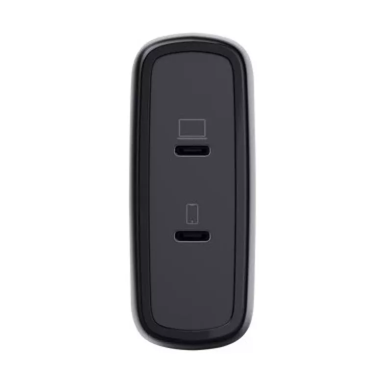 TRUST Maxo 100W 2-Port USB-C GaN Ladegerät — 100 W, 2× USB-C, max. 20 V, 2 m Kabel, schwarz