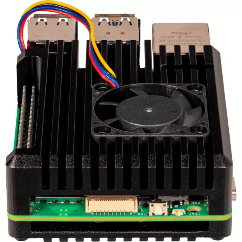 Joy-IT Armor Case BLOCK ACTIVE SBC-Gehäuse geeignet für Entwicklungsplatinen Raspberry Pi (RB-AlucaseP5-07FAN)