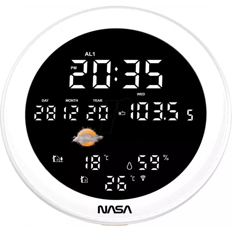 Nasa WSP1700 Holz Wetterstation/Lautsprecher BT Schiff