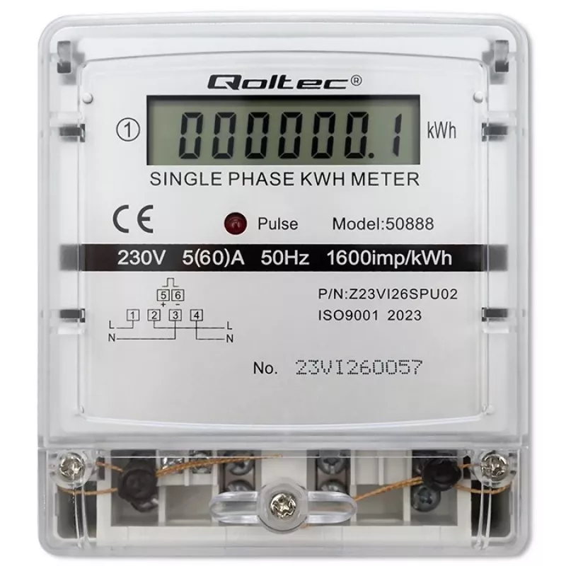 Einphasiger elektronischer Energieverbrauchszähler 230V LDC