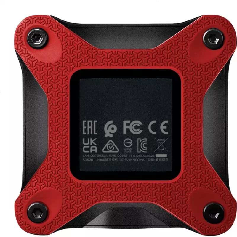 Externe SSD ADATA SD620 1 TB, tragbar USB 3.2 Gen 2 (Micro-USB B), Lesegeschwindigkeit 520 MB/s, Schreibgeschwindigkeit 460 MB/s, stoßfest, Rot