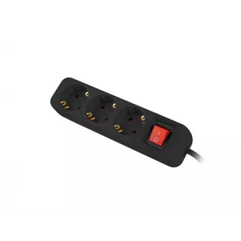 Stromverlängerung Lanberg PS1-03F-0150-BK 1,5 m 3 Schutzkontakt-Steckdosen Innenbereich Schwarz