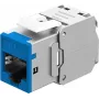 Goobay Keystone-Module RJ45 CAT 6A, STP, schlank, Blau (77944)