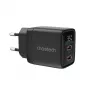 Choetech PD6051 USB-C USB-C PD 35W GaN-Wandladegerät mit Display - schwarz
