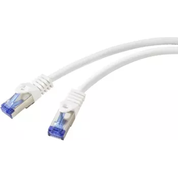 Renkforce RF-6830456 RJ45-Netzwerkkabel, Patchkabel CAT 6a S/FTP 5,00 m Weiß 1 Stück (RF-6830456)