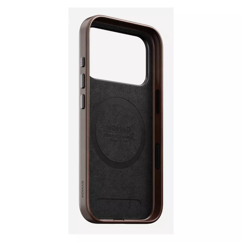 Handyhülle Nomad Traditional Leather Case für iPhone 17 Pro, Leder-Mikrofaser, passend für 6,3 Zoll (16 cm), braun