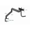 Desk monitor mount GEMBIRD MA-DA3-03, 3-arm, gas spring, VESA 75–100x100, supports 3 displays up to 27 inch, max 18 kg, Schwarz