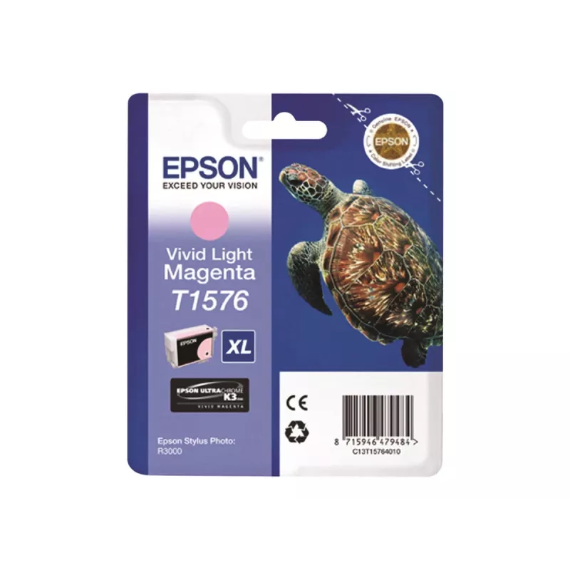 Epson Turtle T1576 Vivid Light Magenta, High (XL) Yield, Vivid light Magenta, Pigmentbasierte Tinte, 25,9 ml, 1 Stück, 2300 Seiten