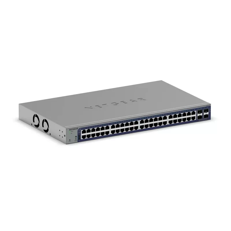 Managed Gigabit Ethernet Switch Netgear GS752TX, 48x RJ-45 10/100/1000, 10G-Unterstützung, 1U Rack, grau