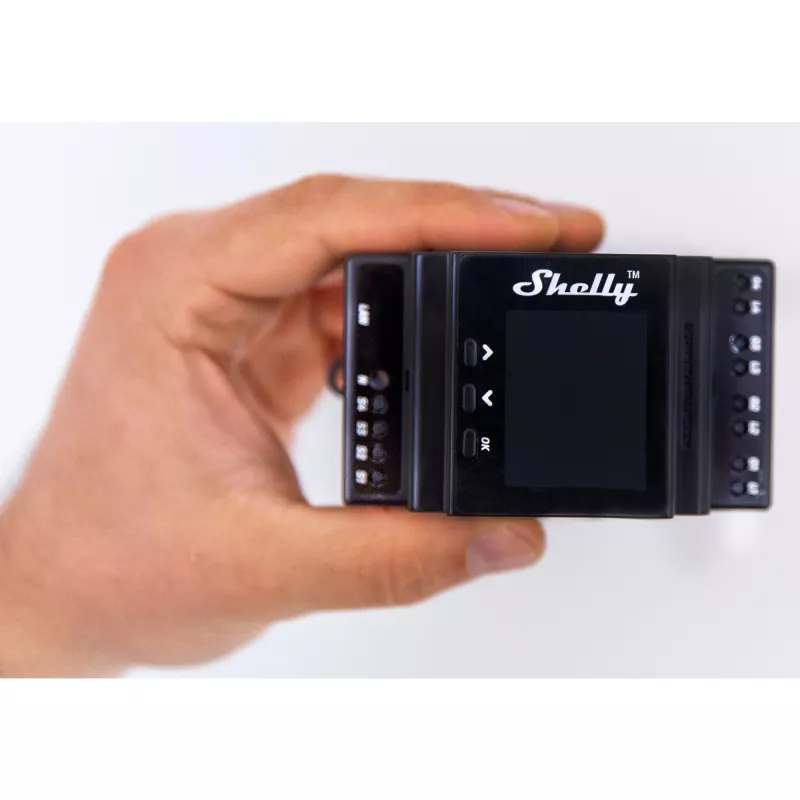 DIN-Schienen-Relais-Modul Shelly 4-Kanal Pro 4PM Wi‑Fi, 4 Kanäle, AC 110–240 V, Leistungs- und Energiemessung, DIN-Montage