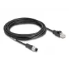 Netzwerkkabel DeLOCK M12 Kabel A-kodiert 8-polig Stecker auf RJ45 Stecker Cat5e 5 m Schwarz
