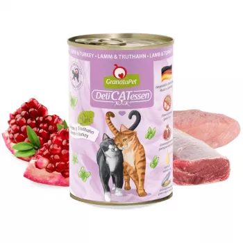 Nassfutter für Katzen Fox4Pets GRANATAPET DeliCATessen Lamm & Truthahn Pastete 400 g, getreidefrei, adult, hypoallergen