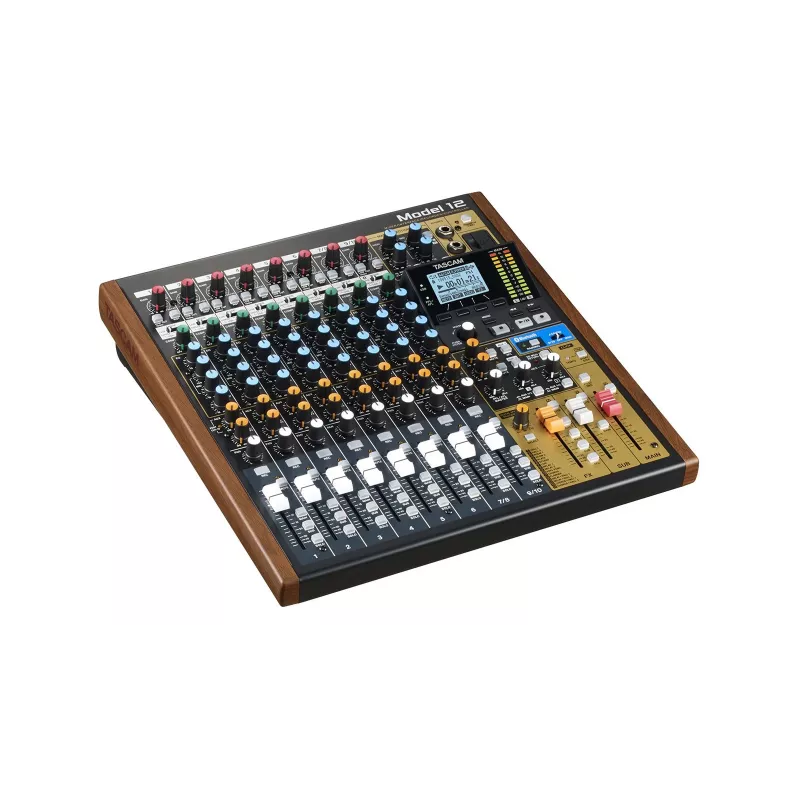 Mixer Tascam Model 12 — 12‑Kanal Analog‑/Digitalmischpult, 24‑Bit, 48 kHz, USB‑C, SD‑Karte, Bluetooth 5.0