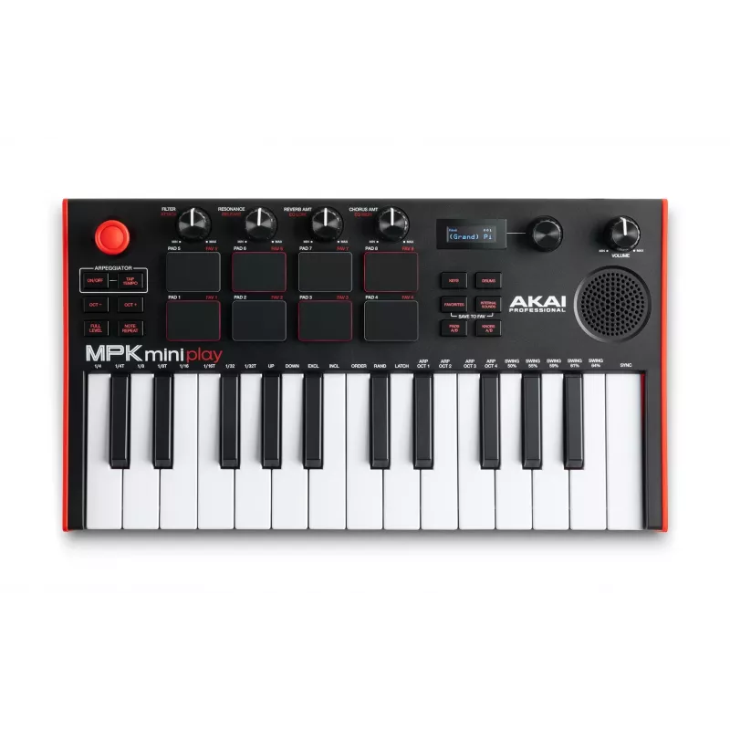 MIDI-Tastatur Akai MPK Mini Play Mk3 25 Tasten USB Schwarz Rot