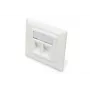 Digitus | Wandplatte für Keystone-Module, deutscher Typ, Mittelplatte 50x50 mm, Rahmen 80x80 mm | DN-93801-1