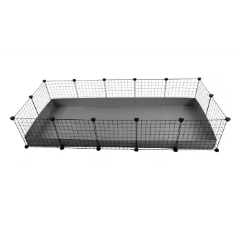 C&C Modularkäfig 5x2 silber 180x75x37 cm für Meerschweinchen Kaninchen Igel, c&c