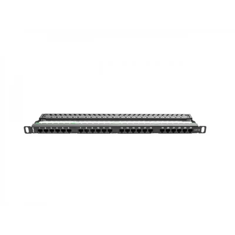 Lanberg PPU5-0024-B - RJ-45 - Cat5, Cat5e - Schwarz - Metall - Rackeinbau - 0,5HE (PPU5-0024-B)