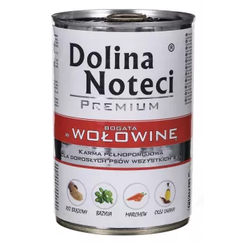 Dolina Noteci Premium Nassfutter für Hunde mit Rind, 400 g