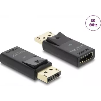 DELOCK Aktiver DisplayPort 1.4 auf HDMI Adapter 8K mit HDR-Funktion, USB-betrieben