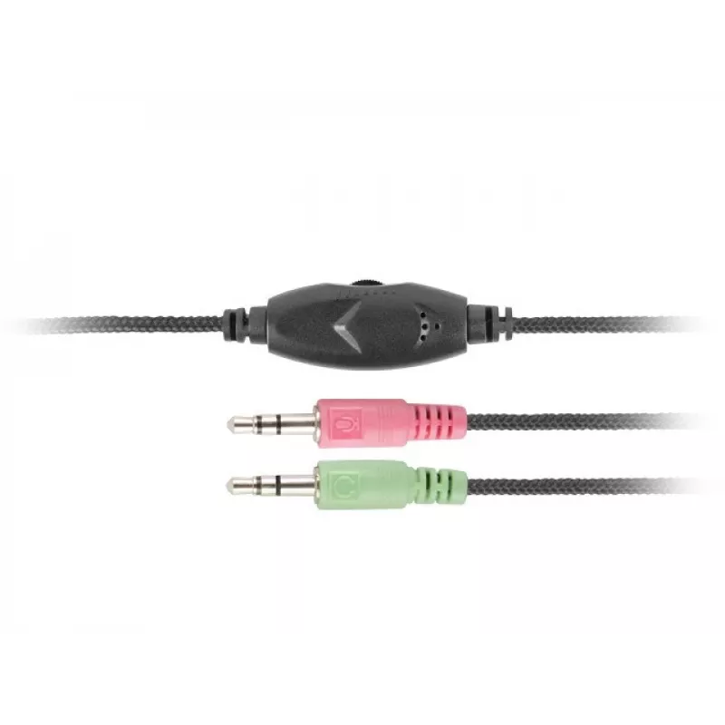 Kabelgebundenes binaurales Headset NATEC Rhea mit Bügelmikrofon, 3,5-mm-Anschlüsse, 2,2 m Kabel, 32 Ω Impedanz