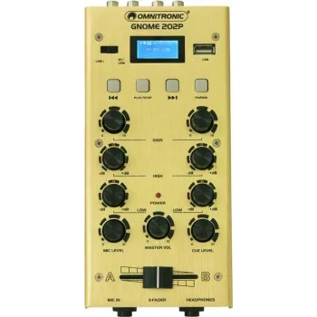 Mini-Audiomischpult Omnitronic GNOME-202P 2-Kanal mit 3-Band-EQ