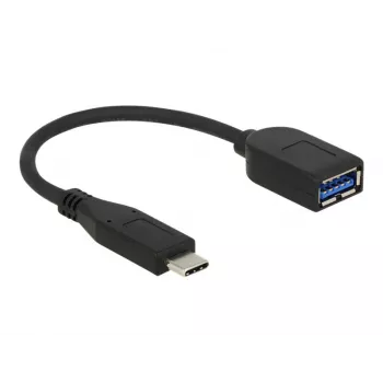 USB-Kabel DeLOCK USB 3.1 Gen 2 Type-C/Typ-A 0,1 m Schwarz