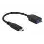 USB-Kabel DeLOCK USB 3.1 Gen 2 Type-C/Typ-A 0,1 m Schwarz