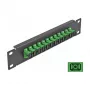 Glasfaser-Patchpanel DeLOCK 10 Zoll 12 Port SC Simplex grün 1U schwarz