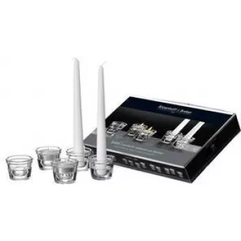 Kerzenhalter Ritzenhoff & Breker LUMI Glas konisch für Stabkerzen, 15er-Set