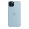 Silikonhülle Apple iPhone 15 Plus Hellblau MagSafe