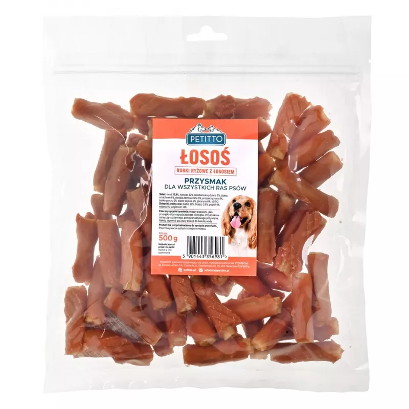 Hundesnack PETITTO Lachs-Reis-Röllchen 500 g