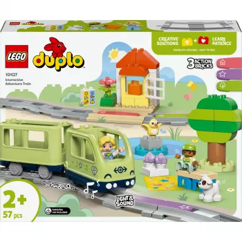 Spielzeug-Zugset LEGO DUPLO Interaktive Abenteuer-Eisenbahn 10427, 57 Teile, 2 Minifiguren, für Kinder ab 2 Jahren