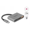 DeLOCK 61071 Videokabel-Adapter 0,1 m USB Type-C USB Type-C USB Type-A HDMI Grau