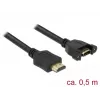 HDMI-Kabel DeLOCK 85463 0,5 m Typ A Stecker auf Buchse, Schwarz