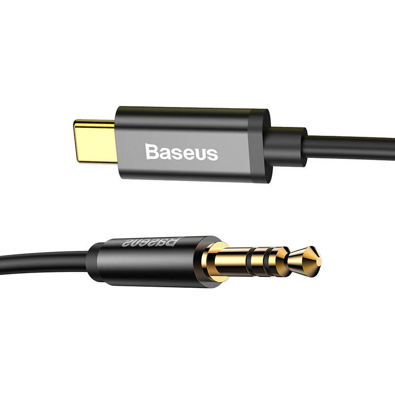 Baseus Yiven Audiokabel USB-C auf Miniklinke 3,5 mm, 1,2 m (Schwarz)