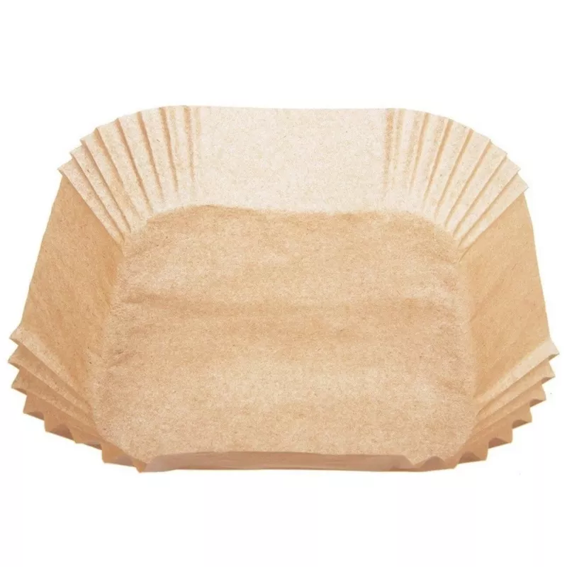Papier-Fritteuseneinlagen 16×16 cm (50 Stk.) für Heißluftfritteuse / Fritteuse — No name