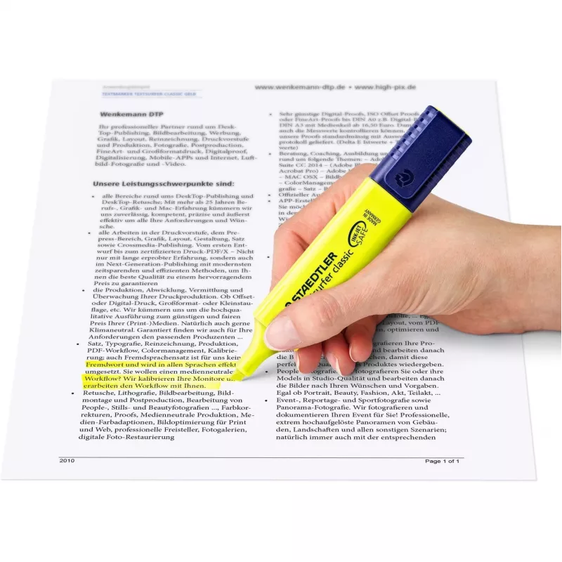 Marker Staedtler Textsurfer classic 364 Keilspitze Grün Orange Pink Gelb