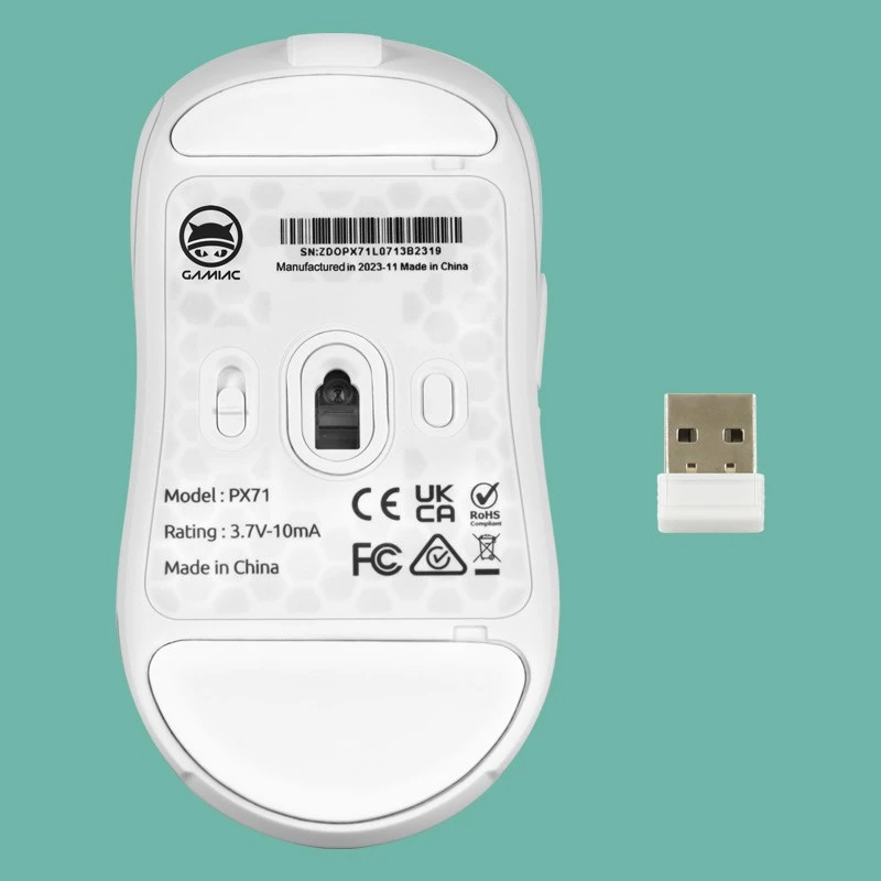 GAMIAC PX71 Gaming-Maus beidhändig RF Wireless + USB Type-A Optisch 16000 DPI