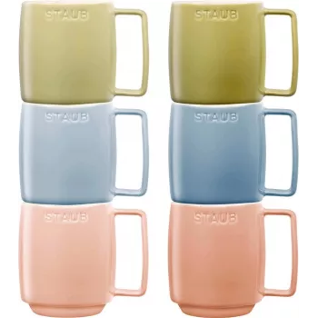 Set mit 6 Keramiktassen Staub Mehrfarbig 350 ml – 6×350 ml Keramiktassen