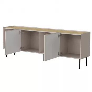 Kommode Cama Meble FELLINI 2000×400×700 mm, Kaschmir-Finish, geölte Eichenplatte