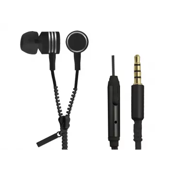 Earphones ZIPPER mit Mikrofon schwarz