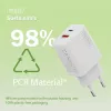 AC USB-Ladegerät DIGITUS 20W, 1x USB-C, 1x USB-A, Eingang 100–240V, Weiß