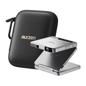 Aurzen Zip Projektor (Silber) – tragbarer Mini-Projektor, Modell AU-PJ-ZP001M-UNWH0