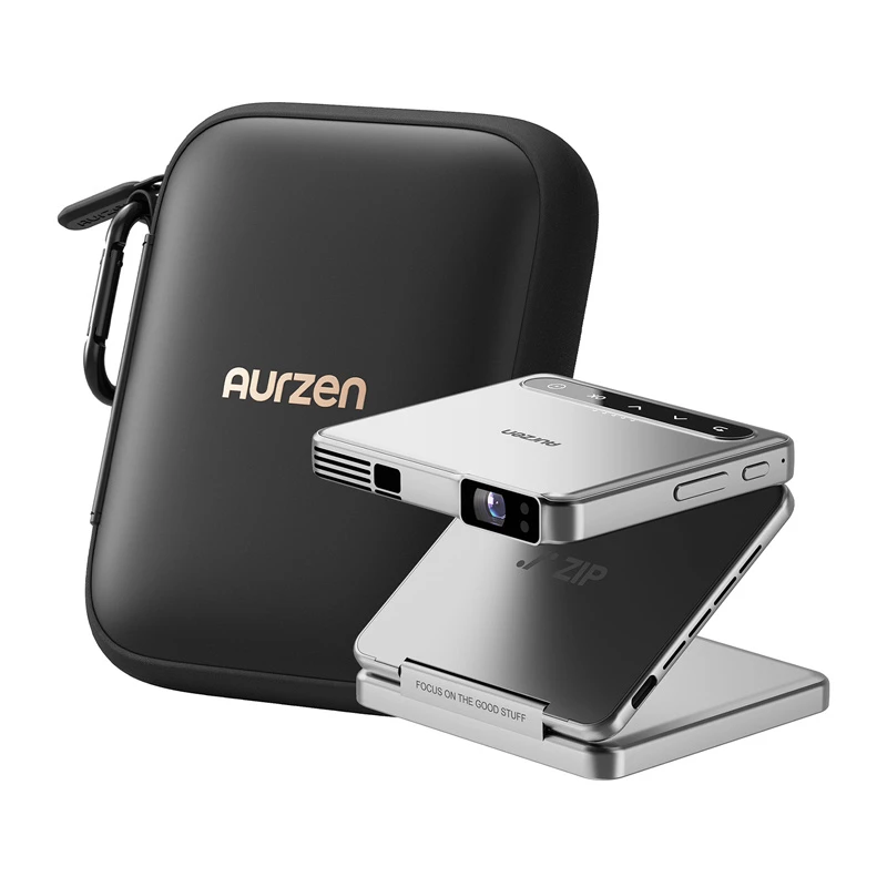Aurzen Zip Projektor (Silber) – tragbarer Mini-Projektor, Modell AU-PJ-ZP001M-UNWH0