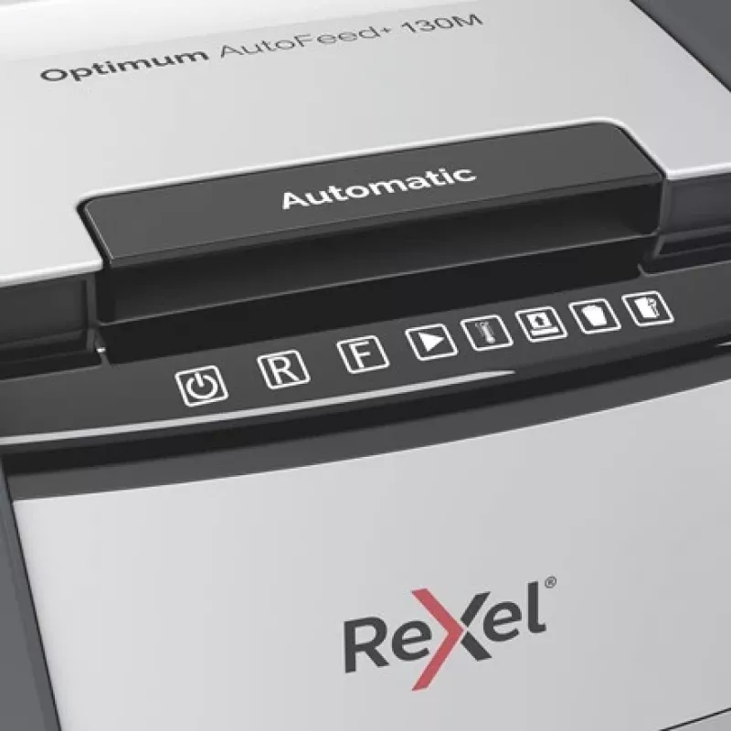 Rexel AutoFeed+ 130M Aktenvernichter Mikroschnitt 55 dB Schwarz, Grau
