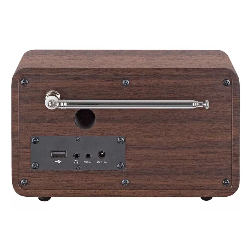 Tragbares DAB+ Radio Imperial DABMAN i170 — FM/DAB+ Tuner, 10 W RMS, 6,1 cm (2,4 Zoll) Display, 3,5 mm, USB-A, schwarz/holzfarben