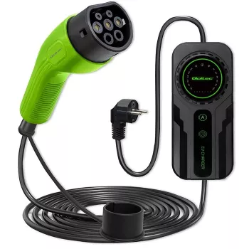 Mobiles Ladegerät für Elektrofahrzeuge QOLTEC 52468 Typ 2, 3,5 kW, 16 A, 5 m Kabel, IP65