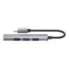 USB-C-Hub Unitek H1208B — 1x USB-A 5 Gbit/s, 3x USB-A 2.0, USB-C-Host, Aluminiumgehäuse, 0,20 m Kabel