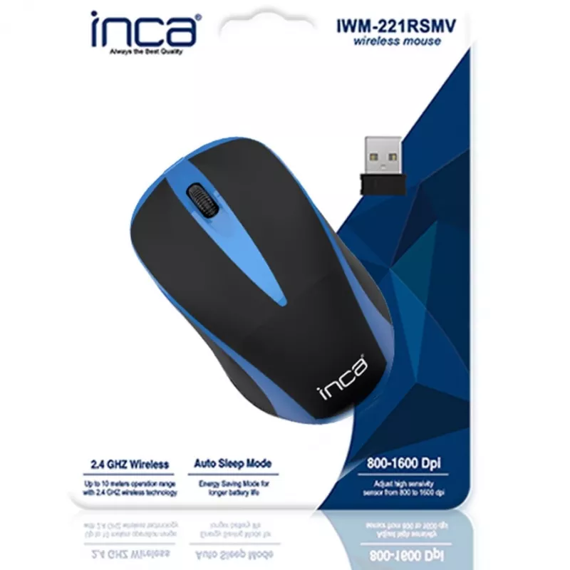 Cian Technology GmbH INCA Maus IWM-221RSMV Nano-USB Wireless 1000 DPI BL/SW Retail - Maus